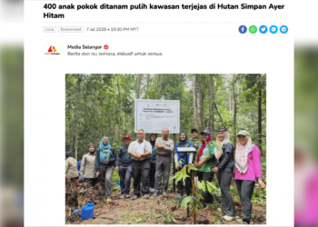 400 saplings planted to restore affected area in Ayer Hitam Forest reserve