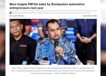 MARA targets RM1bil sales by Bumiputera automotive entrepreneurs next year